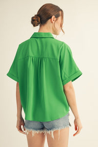 Pearl Button Detail Blouse