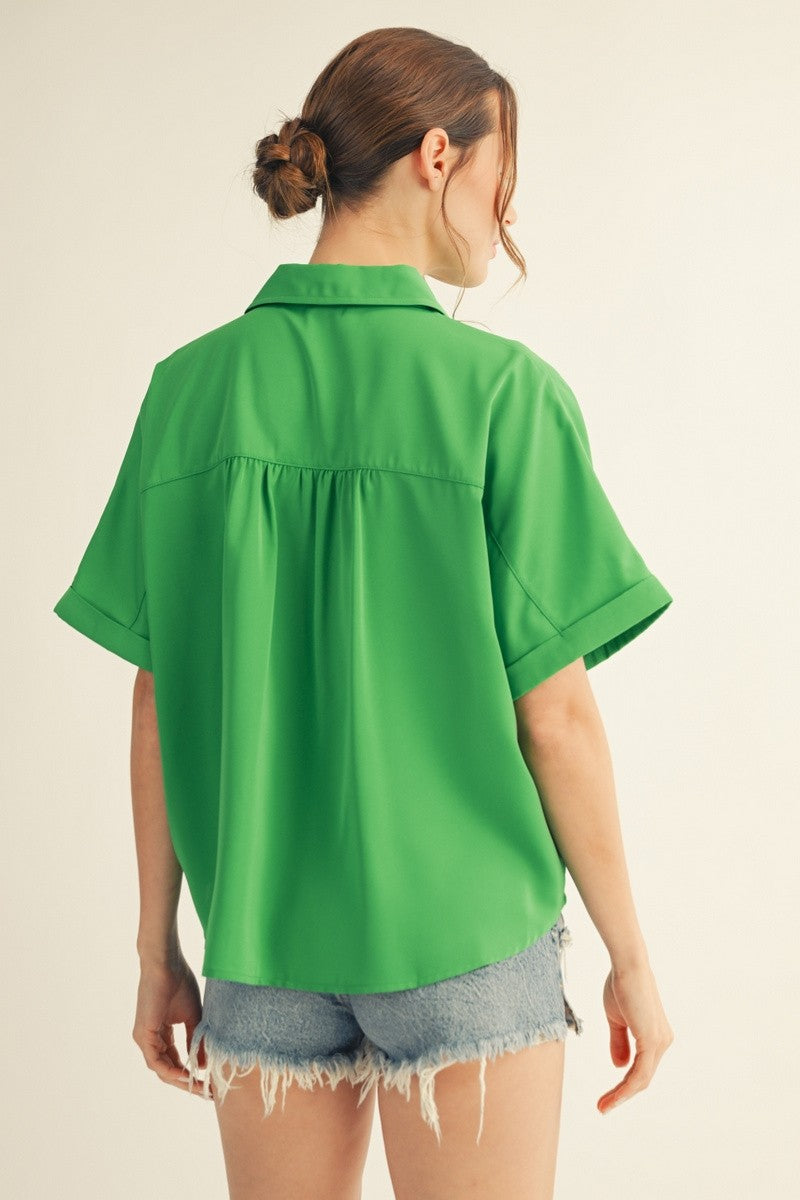 Pearl Button Detail Blouse