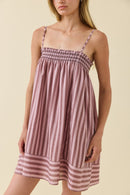 Smocked Striped Cami Dress