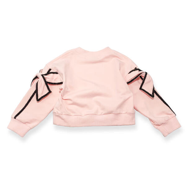 Pink Bow Sleeve Sweatshirt