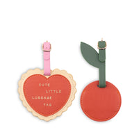 Luggage Tag Set, Heart and Cherry