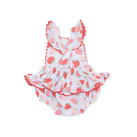 Strawberry Bliss Ruffle Sunsuit