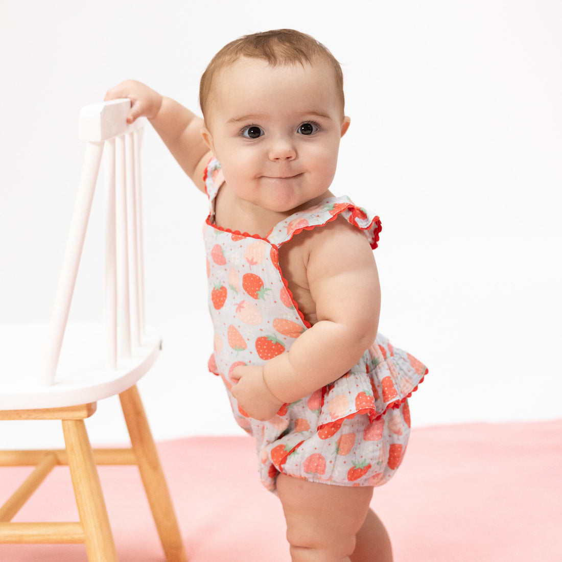 Strawberry Bliss Ruffle Sunsuit