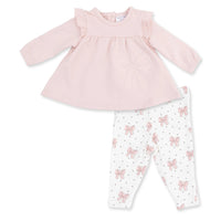 Veiled Pink Bows
Long Sleeve Sweatshirt with Ruffles and Leggings