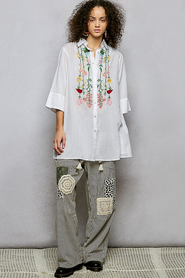 Embroidered White Tunic