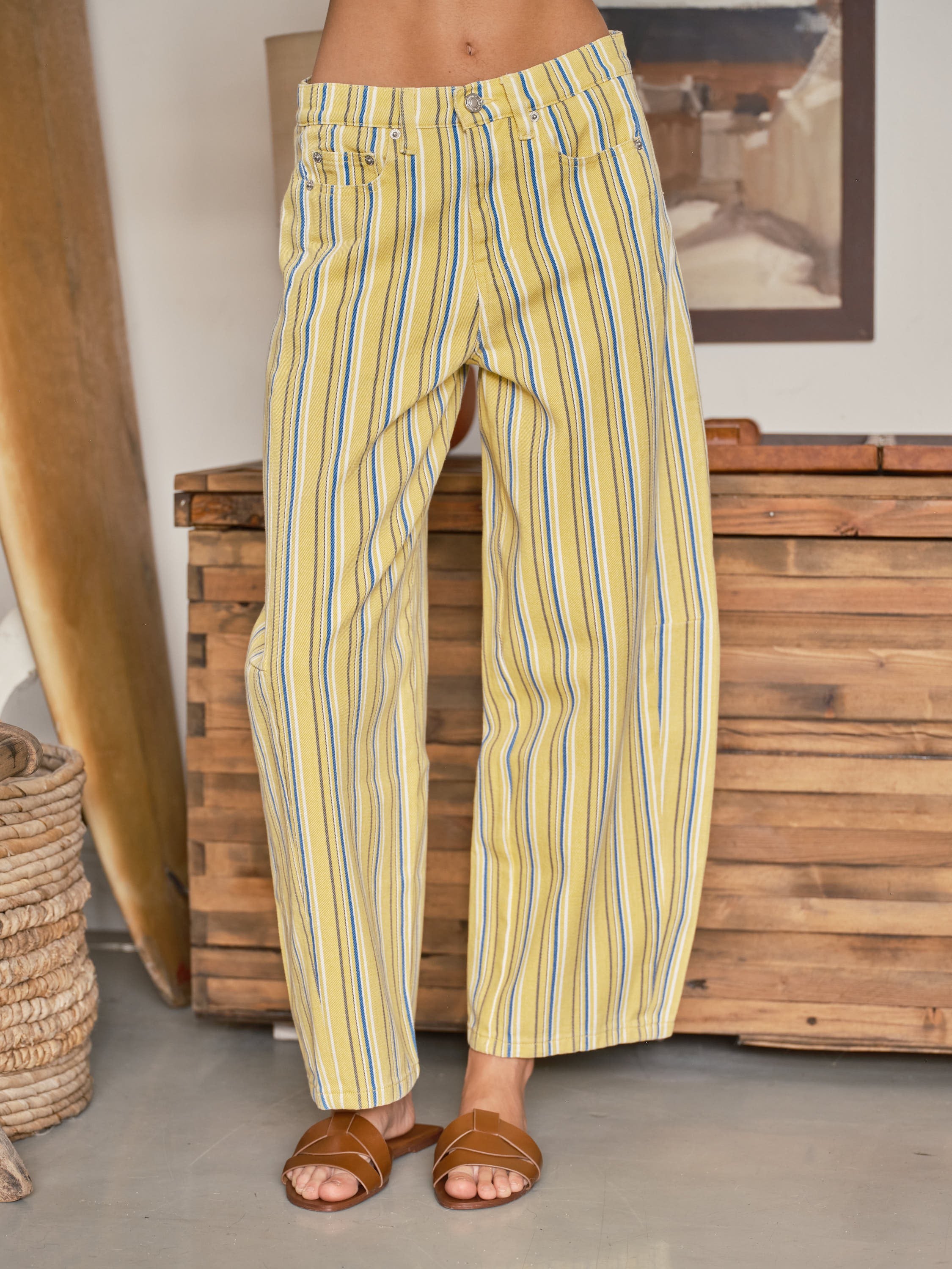 Striped Barrel Pants