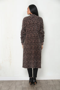 Longline Cheetah Cardigan