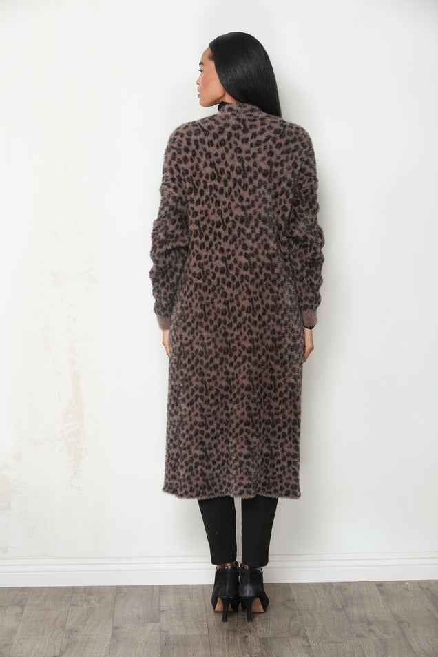 Longline Cheetah Cardigan