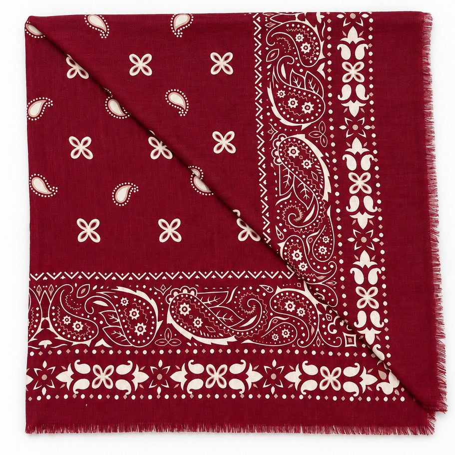 Paisley Print Oversized Square Scarf