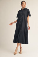 Eyelet Detailed Midi Dress