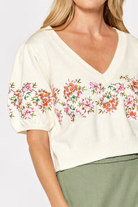 Floral Embroidered Sweater