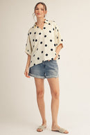 Polka Dot Satin Top