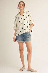 Polka Dot Satin Top