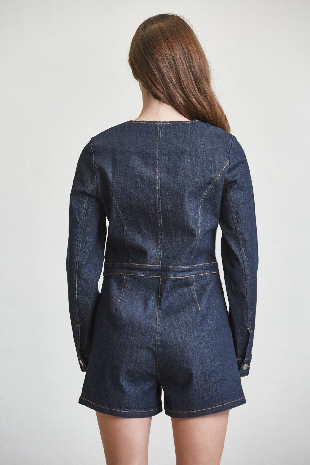 Denim Long Sleeve Romper