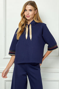 Quarter Sleeve Banded Hoodie