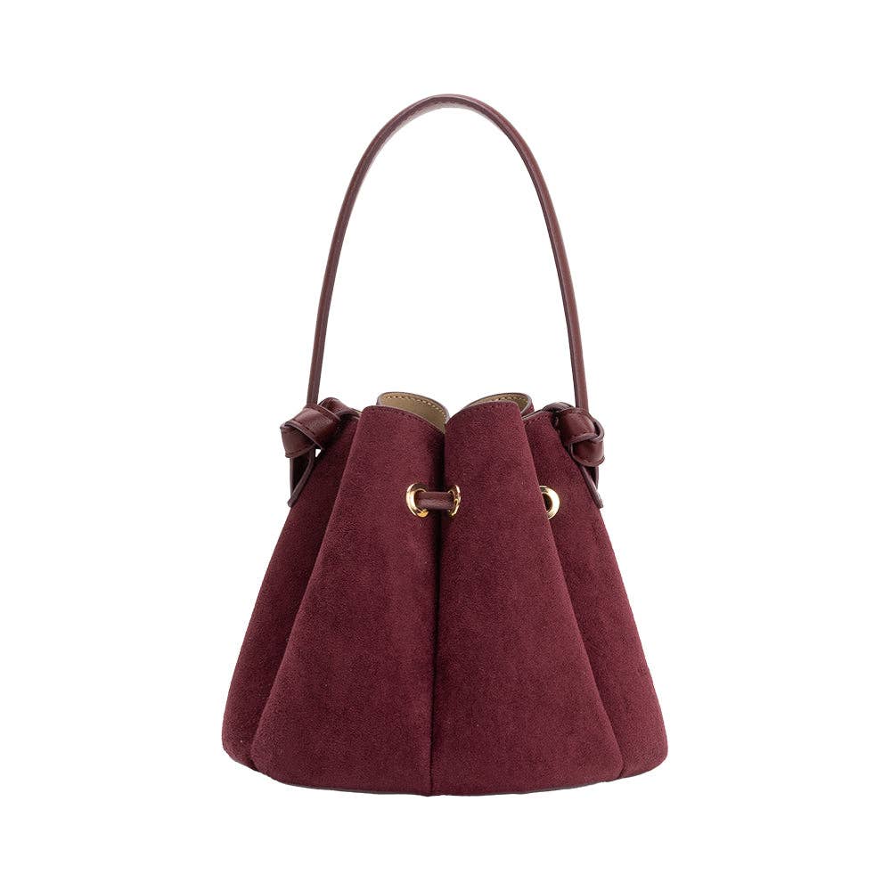 Laguna Mini Burgundy Recycled Vegan Suede Top Handle Bag