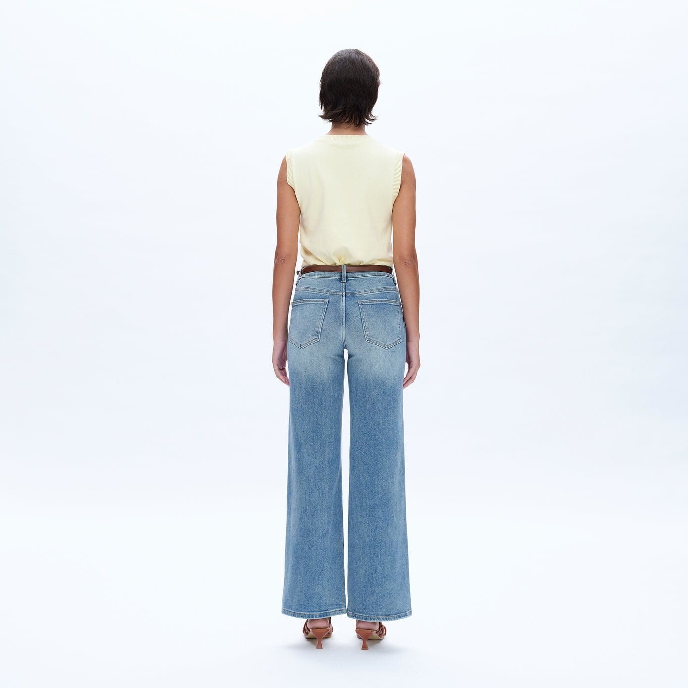 Mid Rise Straight Leg Jeans