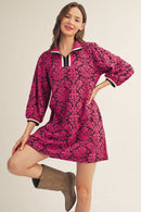 Baroque Floral Pattern Dress