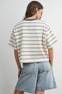 Blue/Pink Striped Tee