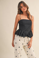 Eyelet Peplum Tank