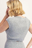 Sequin Sweater Crop Top
