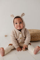Taupe Bear Knit Hoodie
