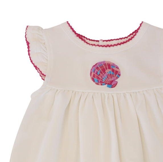 Seashell Embroidered Bubble Romper