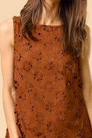 Flower Cut Out Suede Dress