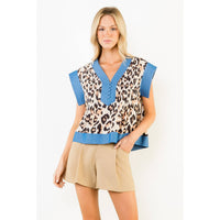 Cheetah & Denim Top
