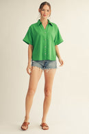 Pearl Button Detail Blouse