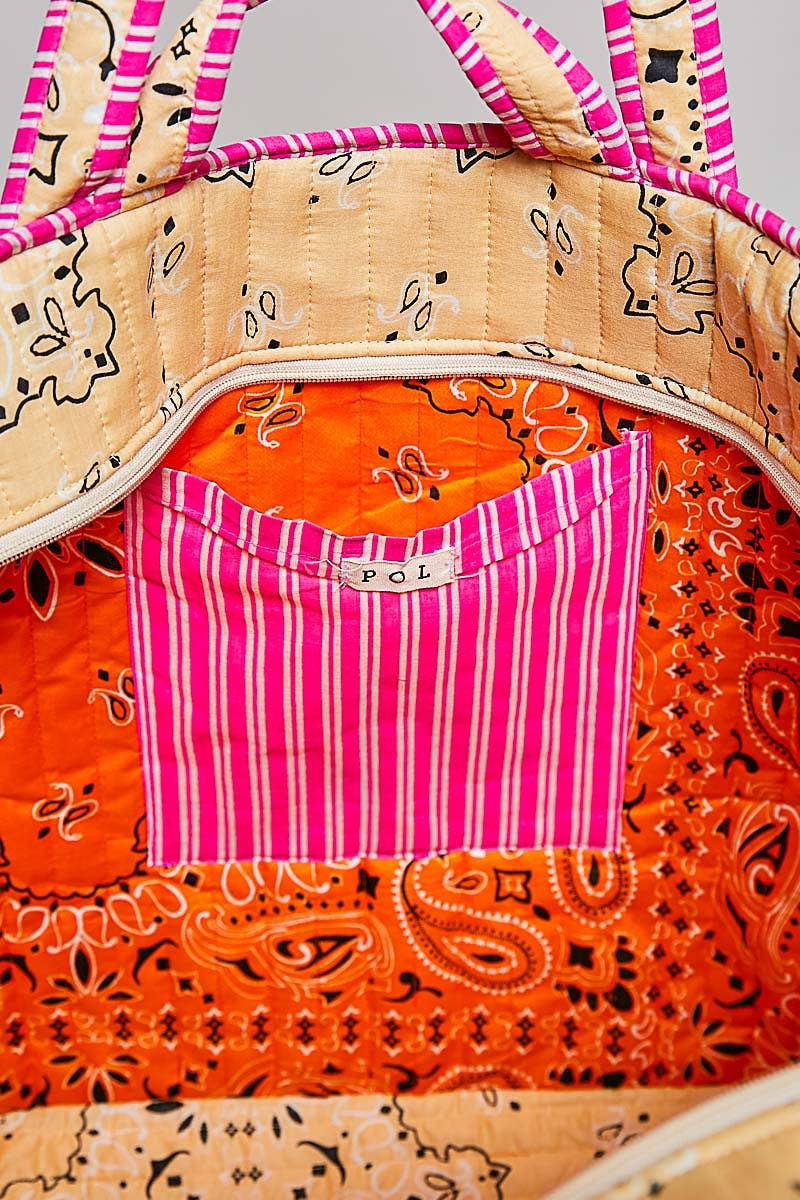 LOVE Bandana Quilted Tote Bag