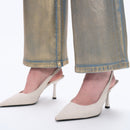 Golden High Rise Wide Leg Denim Jeans