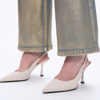 Golden High Rise Wide Leg Denim Jeans