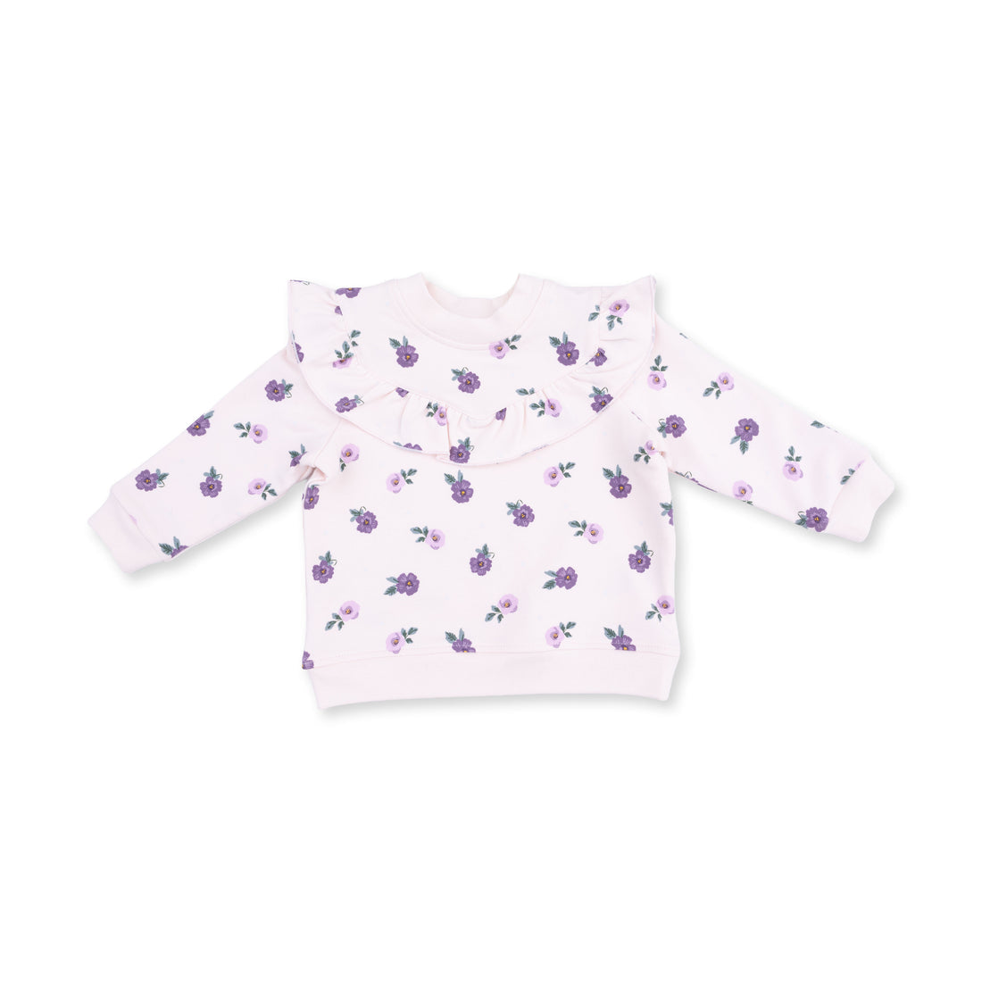 Violetta Floral V-Ruffle Sweatshirt