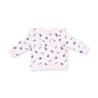 Violetta Floral V-Ruffle Sweatshirt