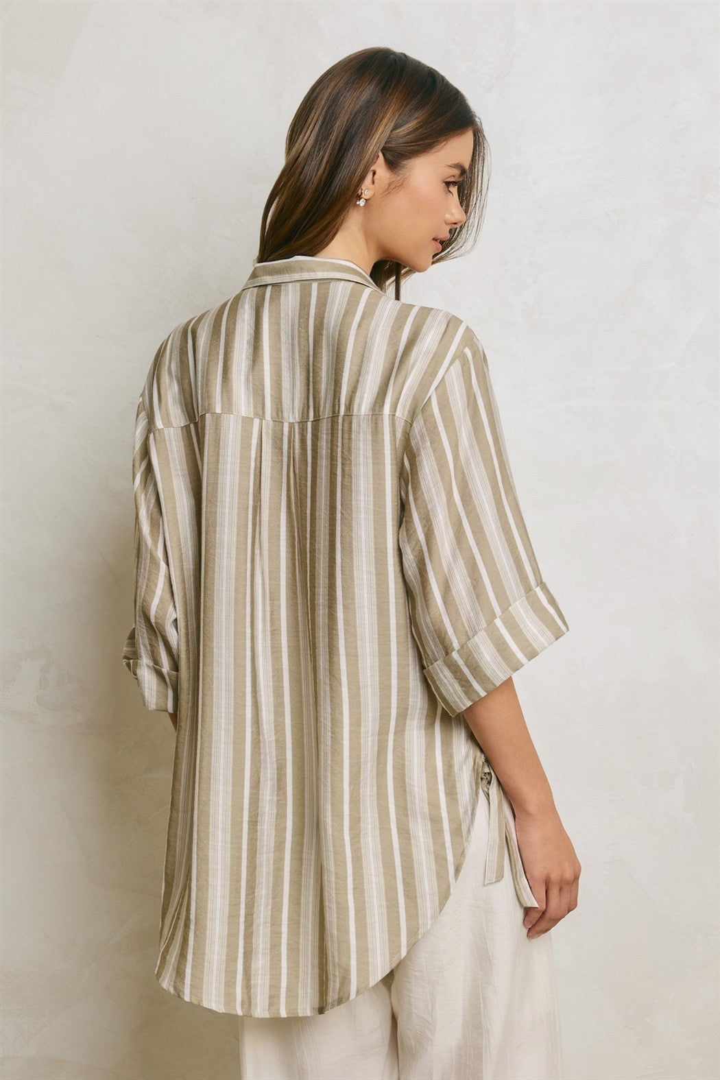 Tie Detail Tunic Shirt