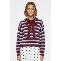 Striped Hooded Cardigan
