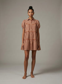 Terracotta Check Dress