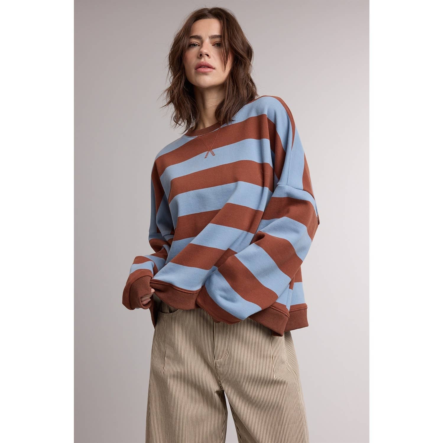 Striped Crewneck Sweatshirt