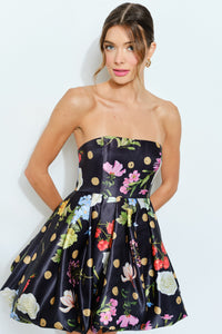 Polka Dot Bubble Hem Mini Dress