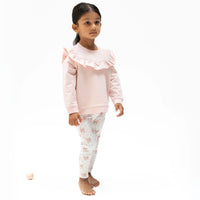 Veiled Pink Bows
V-Ruffle Sweatshirt and Legging