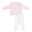 Veiled Pink Bows
V-Ruffle Sweatshirt and Legging