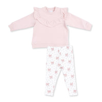 Veiled Pink Bows
V-Ruffle Sweatshirt and Legging