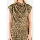 Silk Horse Print Mini Dress