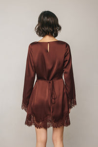 Lace Detailed Satin Mini Dress