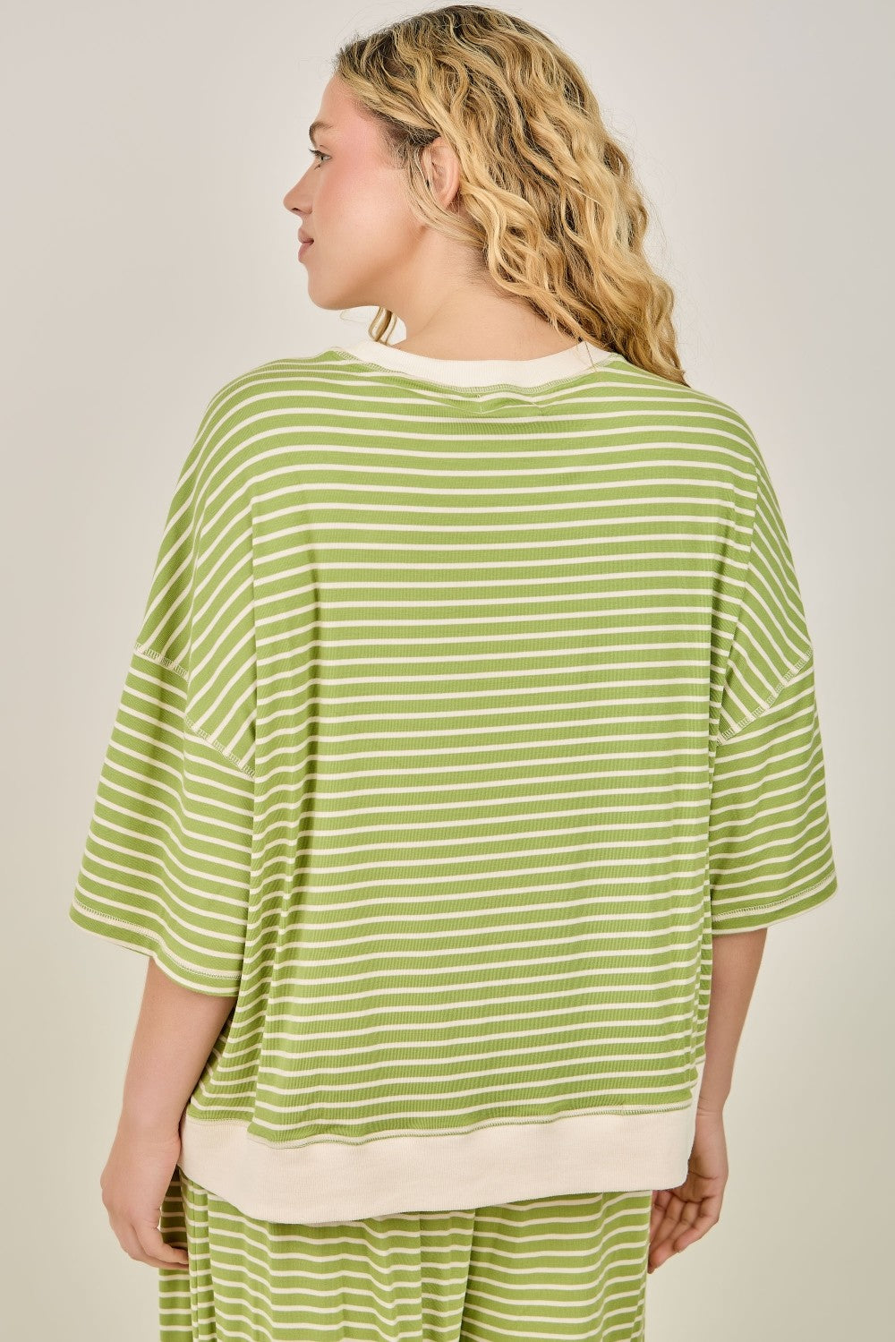 Striped Short Sleeve Sweatshirt