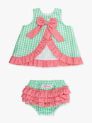 Gingham Ruffle Swing Top & Bloomer Set