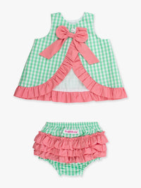 Gingham Ruffle Swing Top & Bloomer Set
