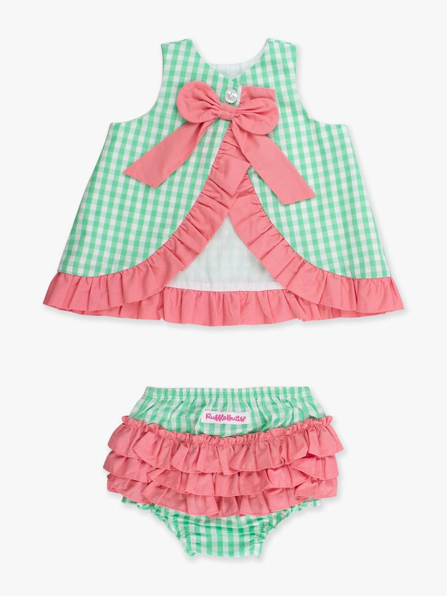 Gingham Ruffle Swing Top & Bloomer Set