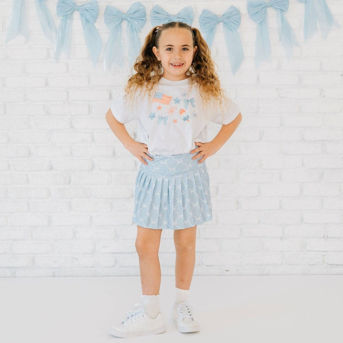 Blue Bow Athletic Skort